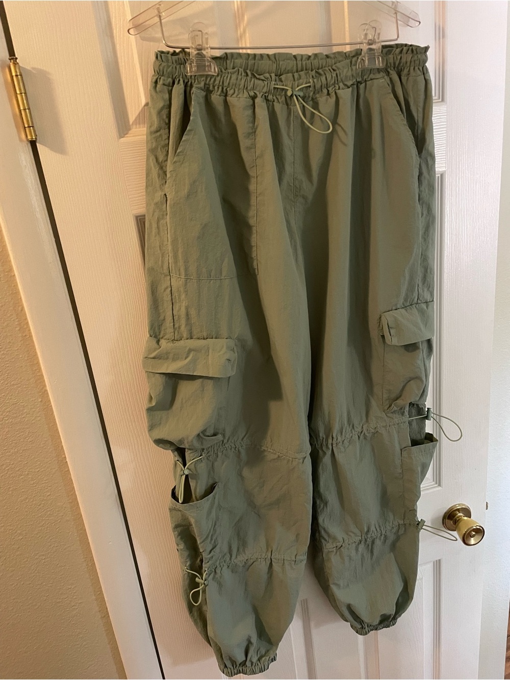 Olive Green Cargo Windbreaker Joggers